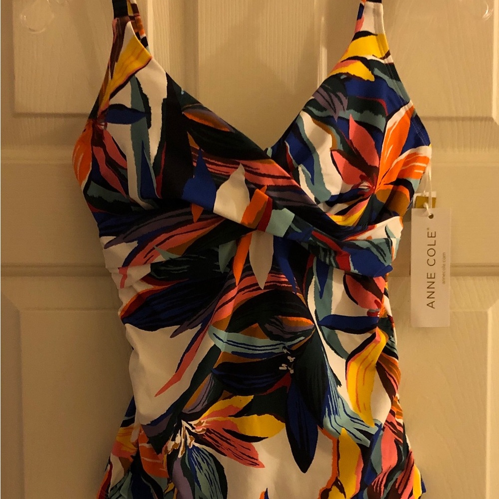 Anne Cole Colorful Leaf Print Swimsuit